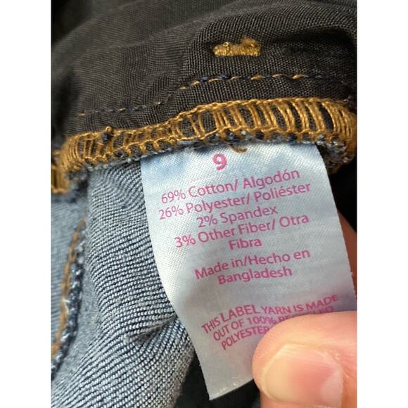 NO BOUNDARIES Womens Size 9 High Rise Skinny Raw Hem Dark Blue Jeans 26" Inseam - Picture 7 of 7